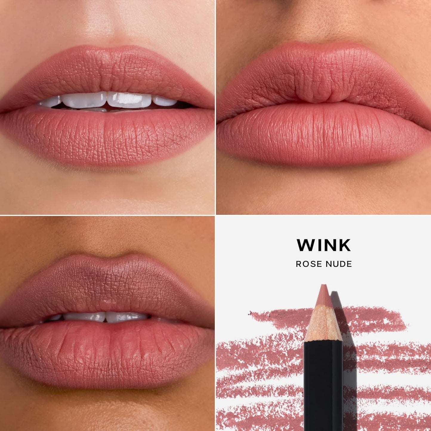 Saie Lip Liner 101 - Lip Pencil Made with a Creamy, Soft Matte Formula for a Naturally Framed or Fully Filled Look - Supercharged with Shea Butter & Jojoba Oil - Wink (.05 oz)