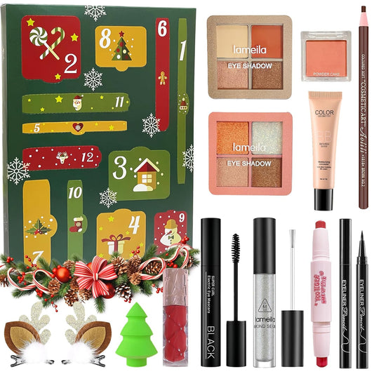 Makeup Advent Calendar 2025, 12 Days Christmas Makeup Gift Set for Women & Teens, Makeup Set Christmas Countdown Calendar, Make up Set for Girls, Holiday Surprise Make Up Kit for Women Full Kit