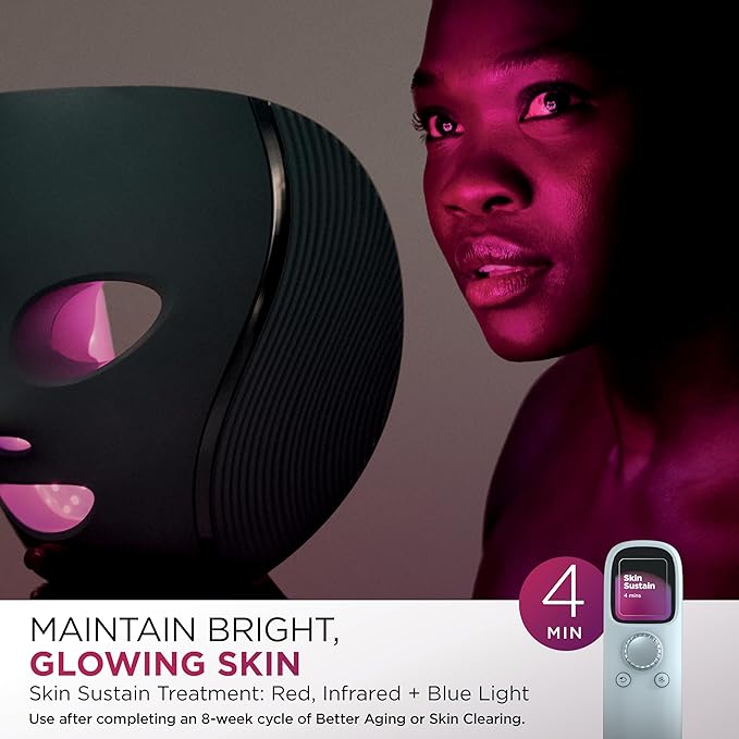 Shark CryoGlow LED Face Mask (FSA/HSA Eligible*) with Under-Eye Cooling, Anti-Ageing & Blemish Repair, Red & Blue LED, Infrared Light Therapy, USB-C, Remote Control, Storage Bag, Lilac Chill, FW312PL