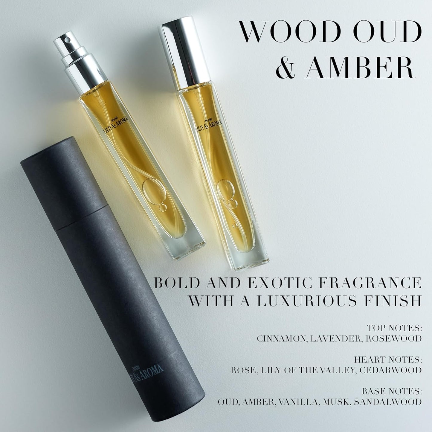 Liliya's Aroma Wood Oud & Amber Eau de Parfum | Voyage Vibes | Travel Perfume for Men and Women- Long Lasting Fragrance 0.34 Fl Oz