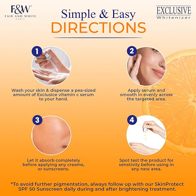 Fair & White Exclusive, Vitamin C Serum – 30 ml / 1 fl oz – Skin Brightening Serum