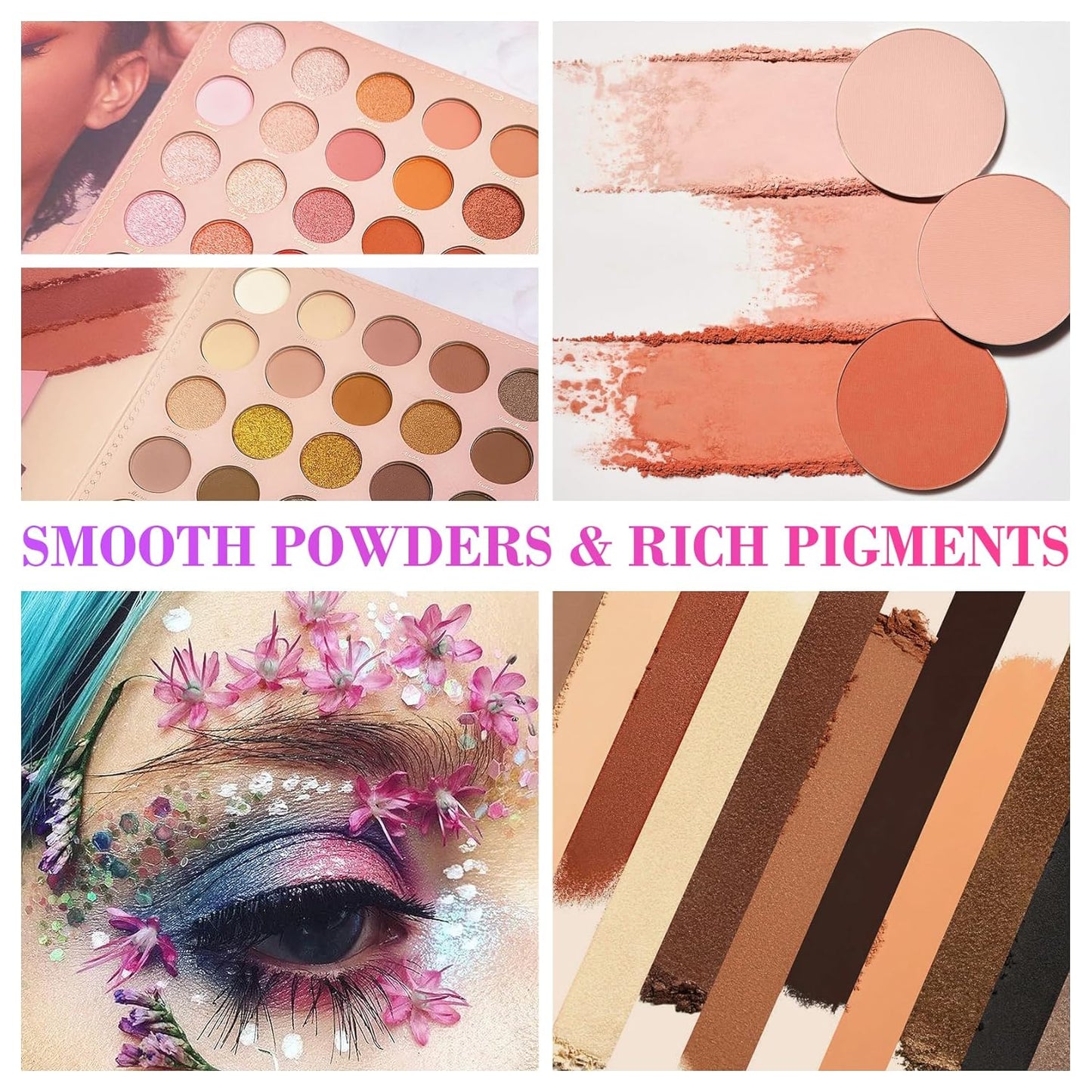 105 Colors Eyeshadow Palette with 5Pcs Brushes Set,Professional Makeup Smokey Nude Matte Eyeshadow Palette,Colorful and Long Lasting Powder Eye Shadow Makeup Gift Set