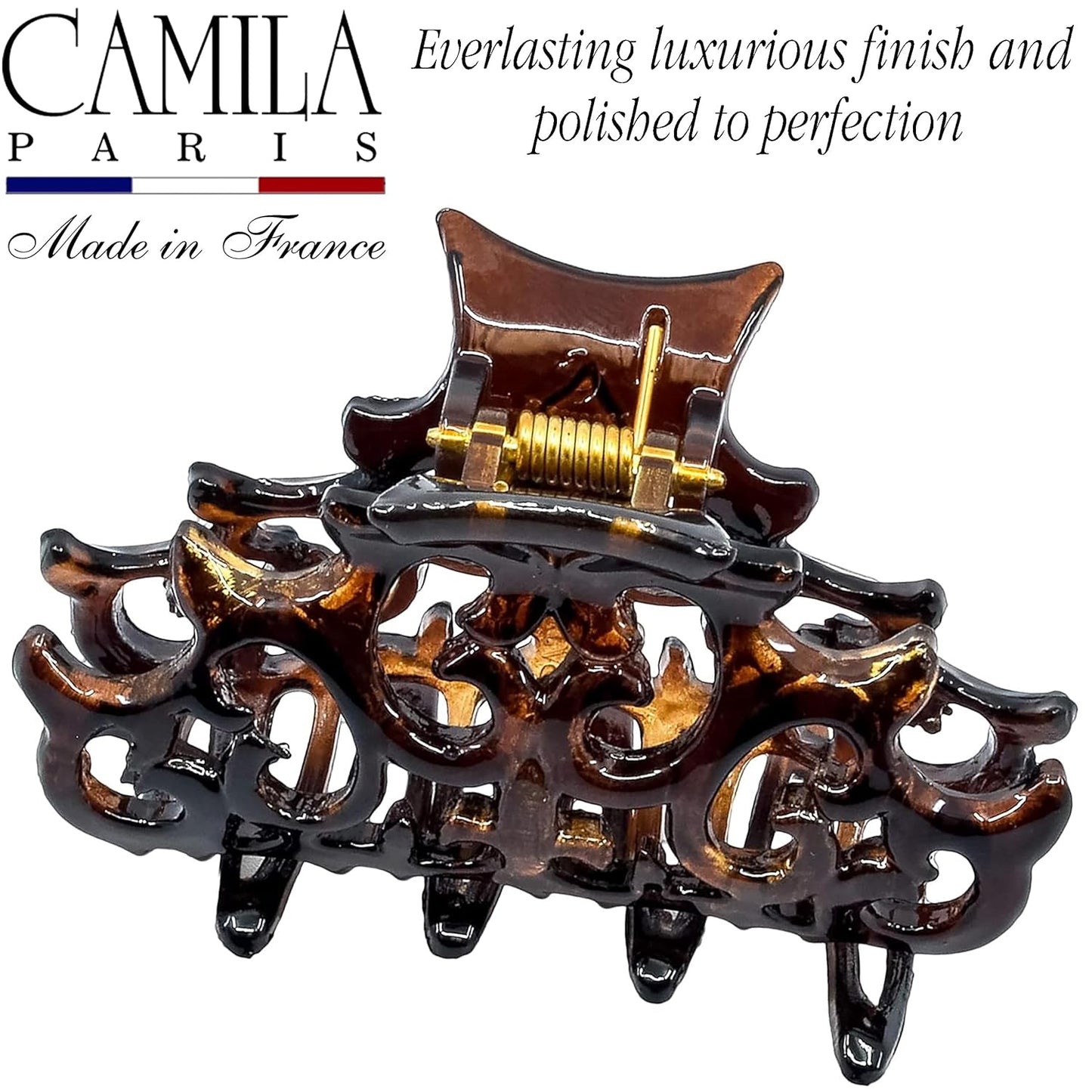 Camila Paris NV105 French Hair Clip for Women, Girls Hair Claw Clips Jaw Fashion Durable and Styling Hair Accessories for Women, Strong Hold No Slip Grip, Made in France