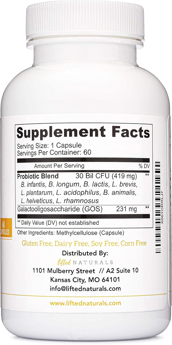 Lifted Naturals Mood Boosting Probiotic 30 60 Capsules