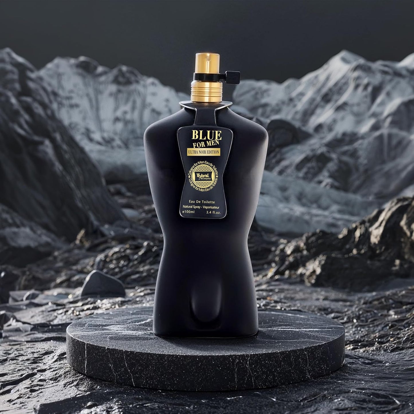 Hybrid & Company Blue For Men Ultra Noir Eau De Toilette Vaporisateur Natural Spray 3.4 Fl Oz