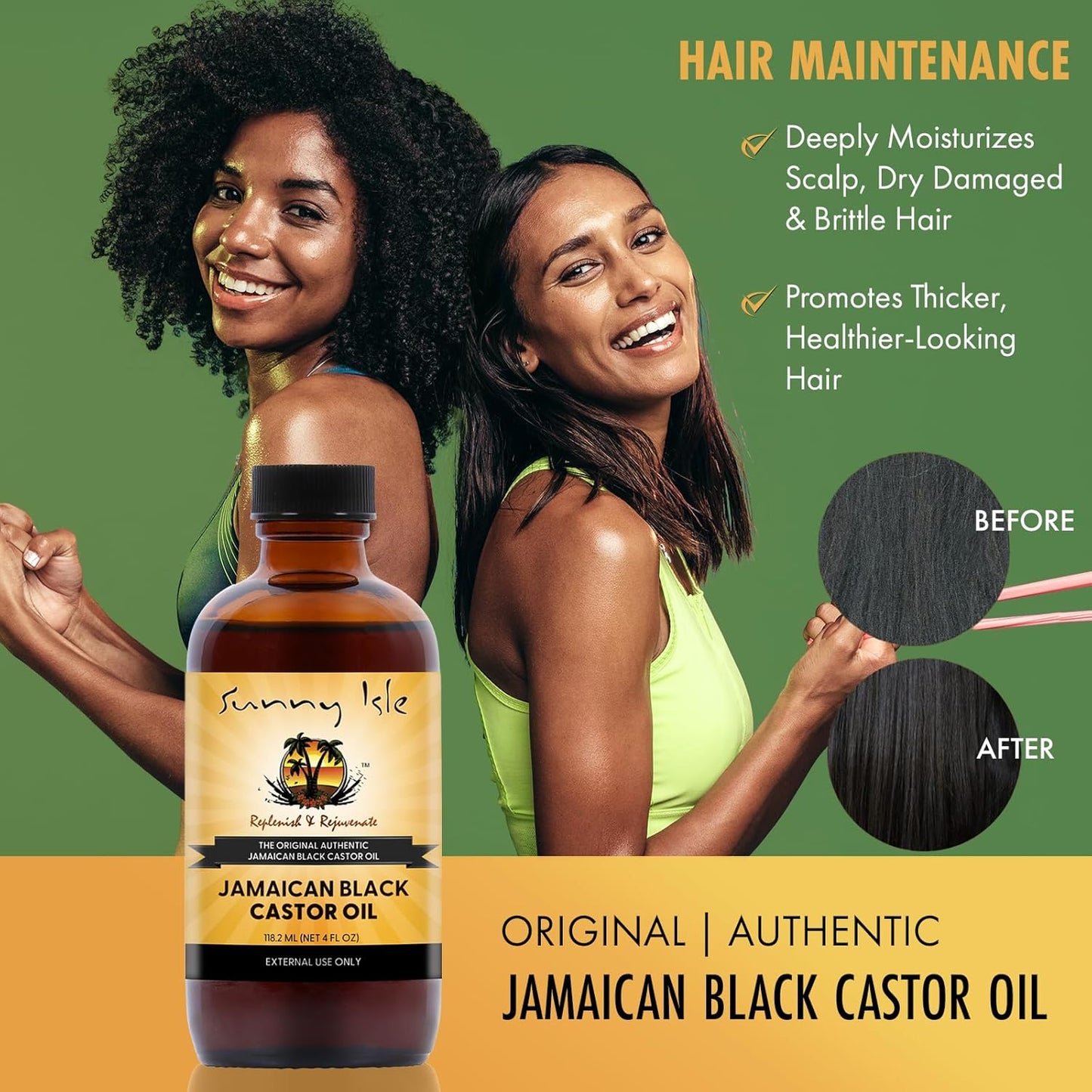 Sunny Isle Jamaican Black Castor Oil 4oz | 100% Natural for Hair, Scalp and Skin Care