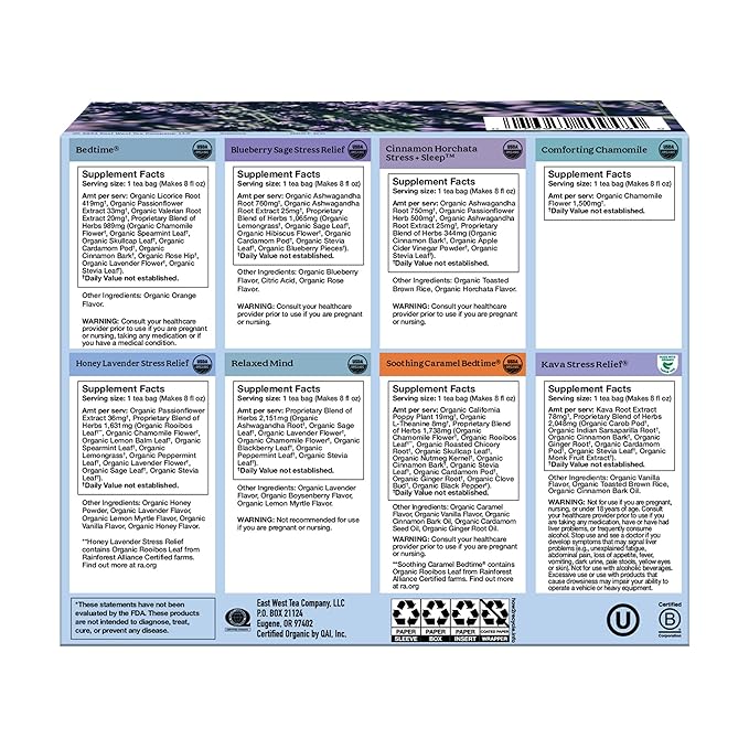 Yogi Tea Relaxation Sampler Box – Easter Basket & Stress Relief Gifts - 8 Favorite Herbal Teas (32 Tea Bags) - Assorted Delicious Wellness Teas - Caffeine Free - Variety Pack Sampler