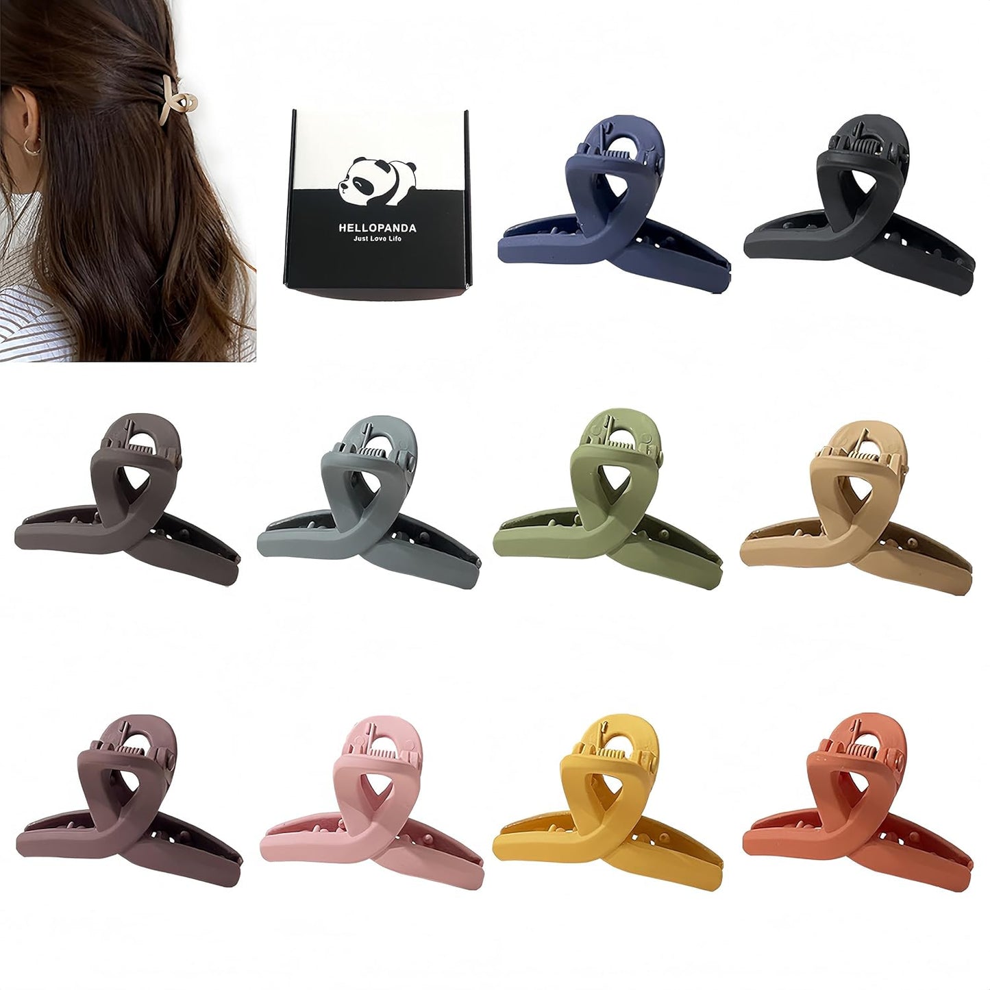 10 Pack Small Hair Clips for Thin/Medium Fine Hair/Bangs, 1.5 Inch Matte Small Claw Clips, Non-Slip Mini Jaw Clips with Gift Box