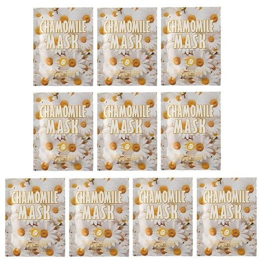 Facial mask Moisturizing face Mask Deep Hydration, Improves Dry Skin, Sheet Mask, 10pcs Sheet Mask Hydrating & Soothing Skin Care (10PCS, Chamomile)