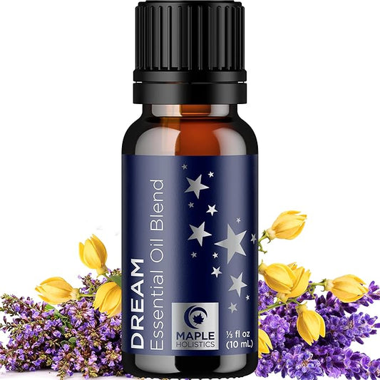 Sleep Essential Oil Blend for Diffuser - Dream Essential Oils for Diffusers Aromatherapy and Relaxation with Clary Sage Ylang-Ylang Roman Chamomile and Lavender for Sleep Time Support (10mL)