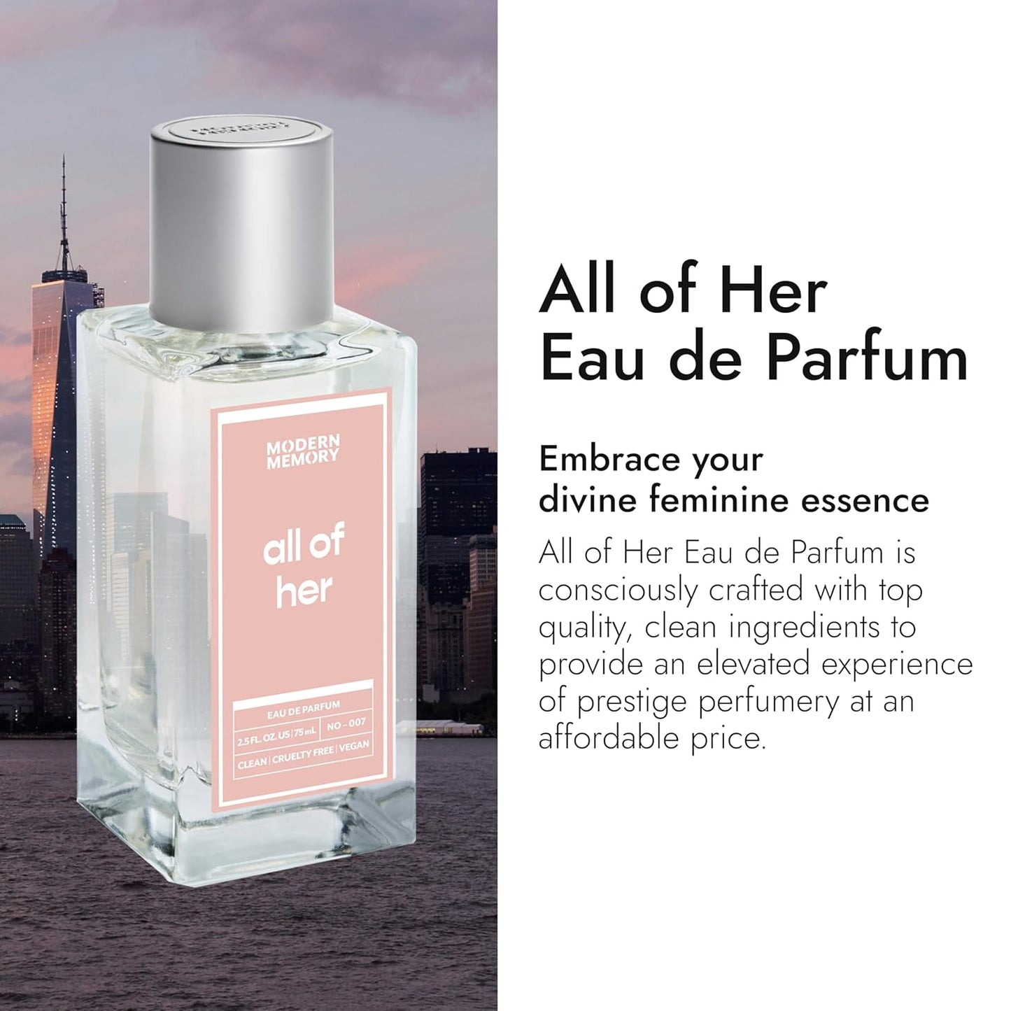 Modern Memory All of Her Eau de Parfum for Women, 2.5 fl oz - Notes of Red Raspberry, Jasmine & Amber