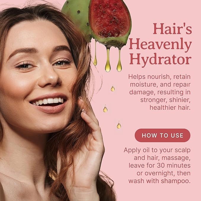 Bella Terra Oils - Prickly Pear Seed Oil 8 oz - Dive into the Richness of Cactus Oil, Bursting with Antioxidants & Minerals, Elevate Your Skin’s Vitality