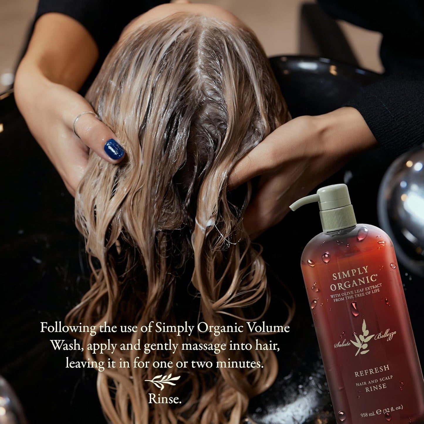 Thinning Hair Volumizing Deep Conditioner Scalp Rinse, Made in Italy, All Natural Cruelty Free Hair Care for Women & Men, Lavender, Mint, Olive Leaf Extract with Pump, 32 fl oz/958 ml, VOLUME