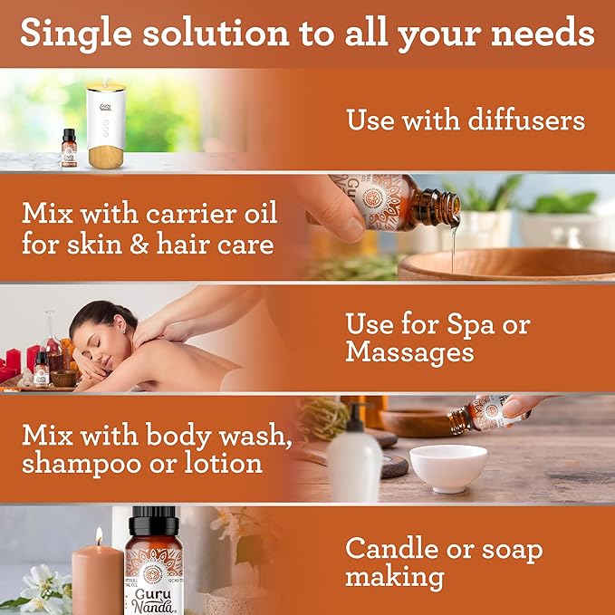 GuruNanda Frankincense Essential Oil (2x0.5 Fl oz), 100% Pure, Natural, Undiluted Aromatherapy Oil for Diffusers, Supports Join Health & Radiant Skin