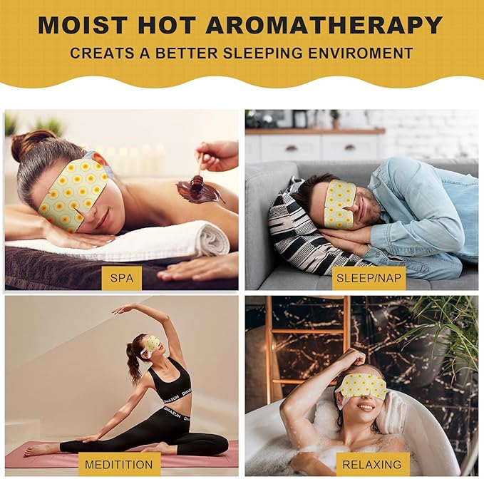 ProCIV FSA/HSA Eligible 16 Packs Steam Eye Masks for Dry Eyes Heating Eye Mask Warm Compress for Eyes Relief Stress, Eye Fatigue SPA Essential Self Heating Moist Sleep Mask