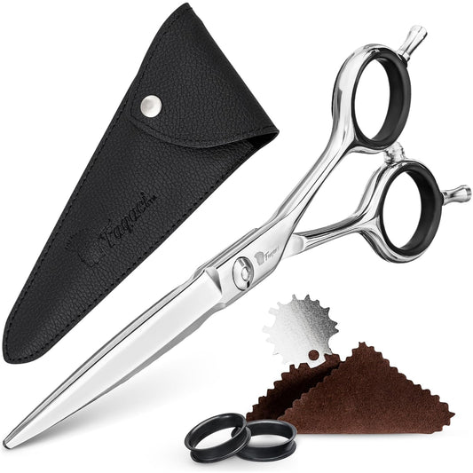 Fagaci Professional Hair Cutting Scissors 5” Super Sharp Thin Blades, 440C Steel for Maximum Precision Hair Scissors for Women & Men, Lightweight Hair Shears for Hair Cutting, Barber Scissors