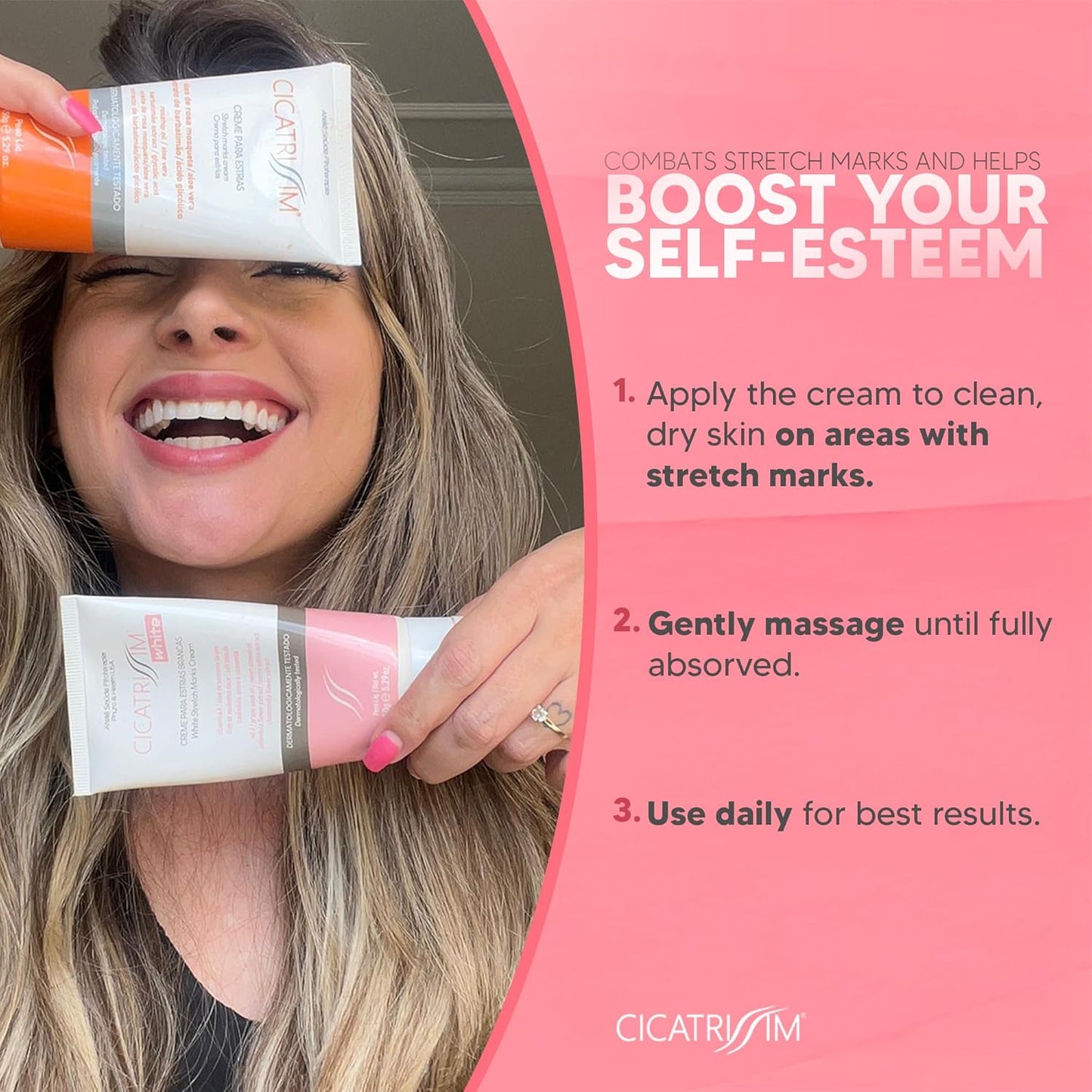 Cicatrissim White Stretch Mark Cream for White and Old Striae - Softens Stretch Marks, Evens Skin Tone, and Firms Skin - All Skin Types - 150g