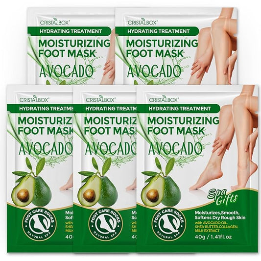 Moisturizing Foot Mask 5 Pack,Hydrating Foot Masks for Dry Cracked Feet,Moisturizing Socks Dry Skin Moisturizer for Soft and Smooth Touch Feet,Foot Care Spa Gifts for Women Men Mother's Day Gifts