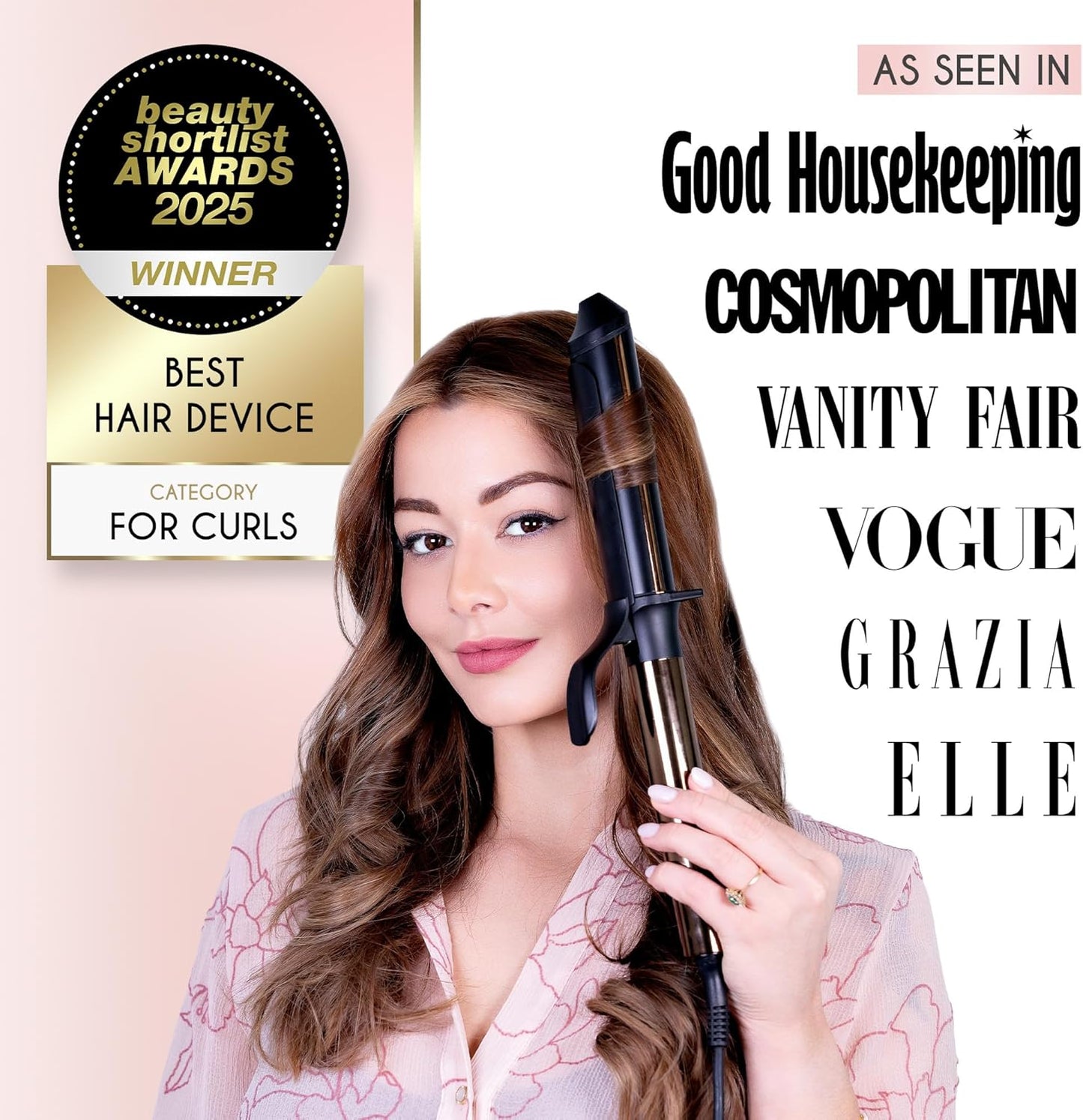 ELLA BELLA® Curling Iron 1.5" • Professional Hair Curler • 1.5 inch Curling Iron • Ceramic Curling Irons • Transform Your Look in Seconds • Suitable for All Hair Types • Say Goodbye to Heat Damage