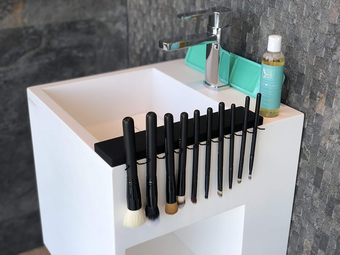 Makeup Brush Drying Rack - The Brush Bar - Makeup Brush Organizer - Portable Makeup Brush Holder - Makeup Brush Holders for Vanity - Space-Saving Makeup Brush Holder Organizer - Dries Brushes Quickly