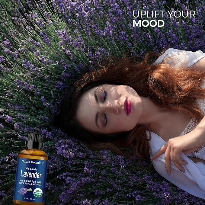 Organic Lavender Essential Oil 30 ml - Pure Natural Oils for Diffuser, Aromatherapy, Skin & Hair Care, Sleep Support - Aceite De Lavanda Orgánico - Nexon Botanics