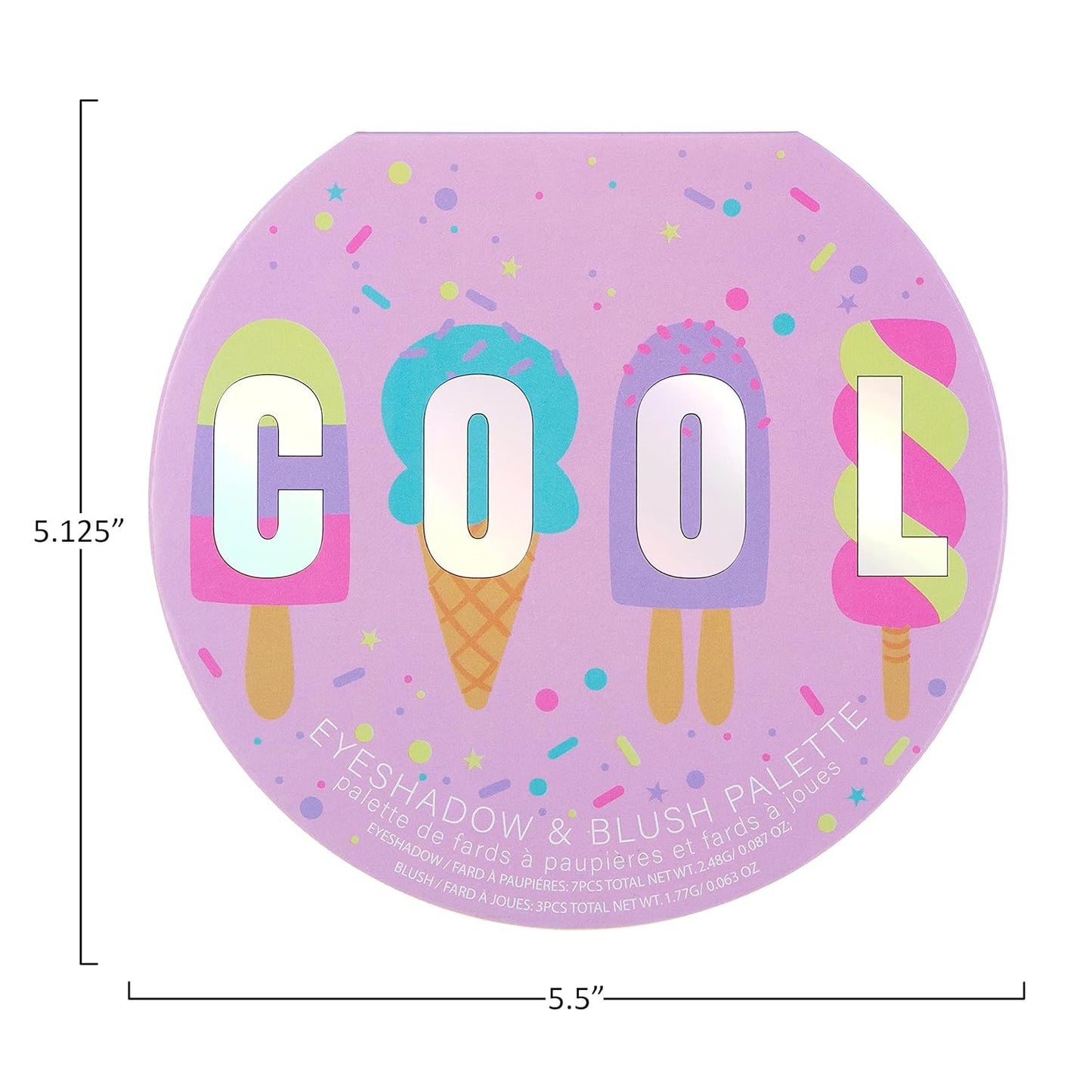 Cool Glisten & Glitter Makeup Palette 10 Color Eyeshadow & Blush Makeup Novelty Beauty Set, Fold Out Compact with Mirror, Cute Gifts - Washable, Non-Toxic