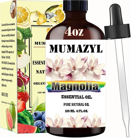 Magnolia Essential Oil, Magnolia Oil 4 Fl Oz 120ML for Diffuser Humidifier Yoga Cleaning DIY Candle Soap Making Essential Oils