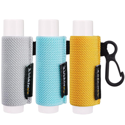 3PCS Lip Balm Holder Key chain Lip Gloss Holder Lipstick Holder Lip Balm Pouch Keychain Compatible with ChapStick Keychain, Burt's Bees- Christmas Stocking Stuffers