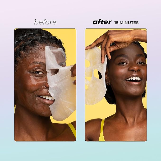 Vitamasques Pineapple Face Sheet Mask 7 Pack - Korean Skin Care Facial Mask Boost Skins Natural & Dewy Glow with Vitamin C, Hyaluronic Acid, and Pineapple Extracts