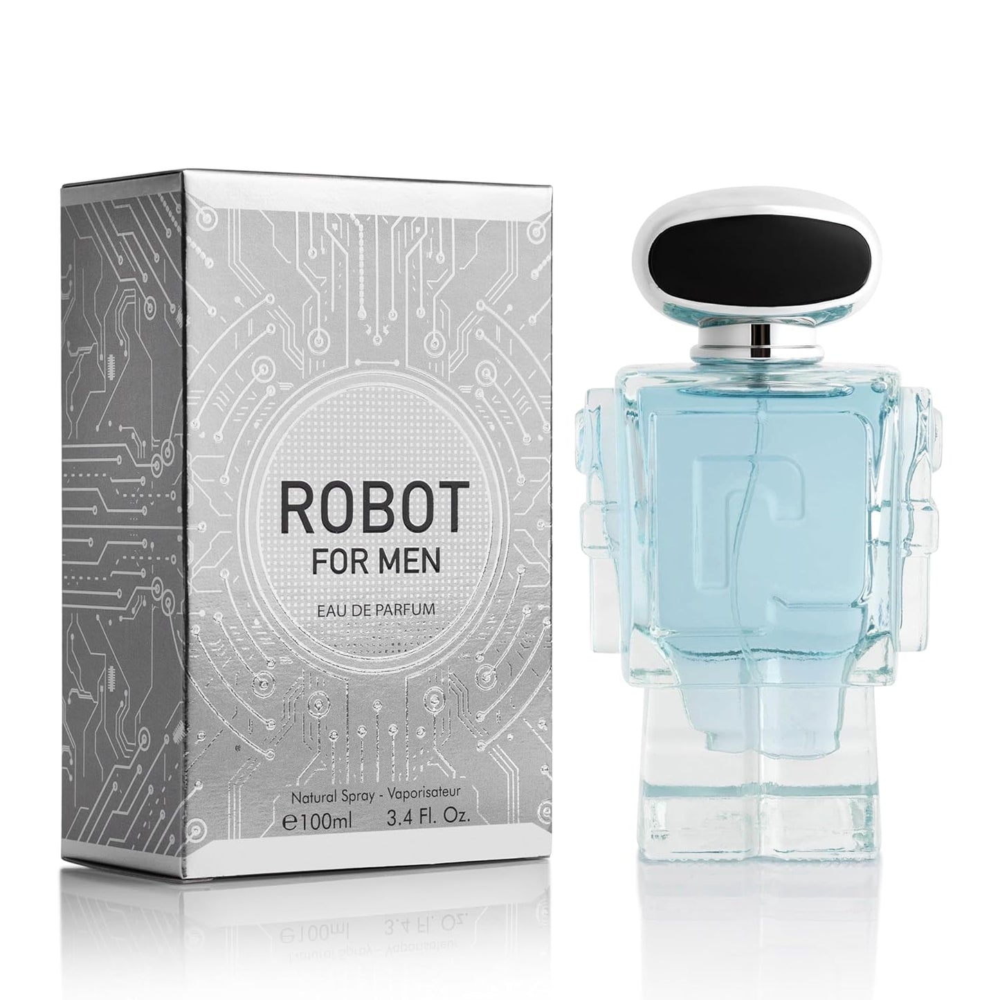 Robot for Men - Woody Aromatic Fragrance - Top Notes of Lavender, Lemon Zest & Apple - Base Scents of Lavender, Vanilla & Vetiver Nuances - Free of Paraben - Elegant 100ml Bottle, Parfume for Men