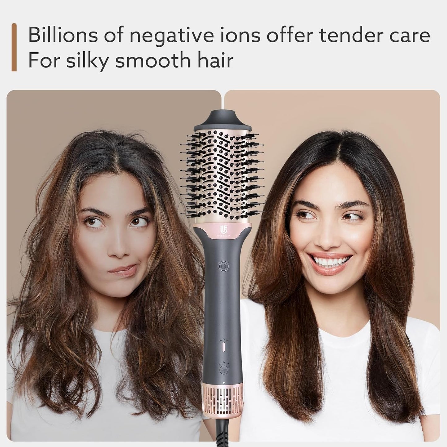 Blow Dryer Brush Hair Dryer | One-Step Hot Air Brush with Oval Volumizer High-Speed Hair Styler with Negative Ions for Drying & Smoothing & Volumizing for All Hair Types 110000 RPM Black