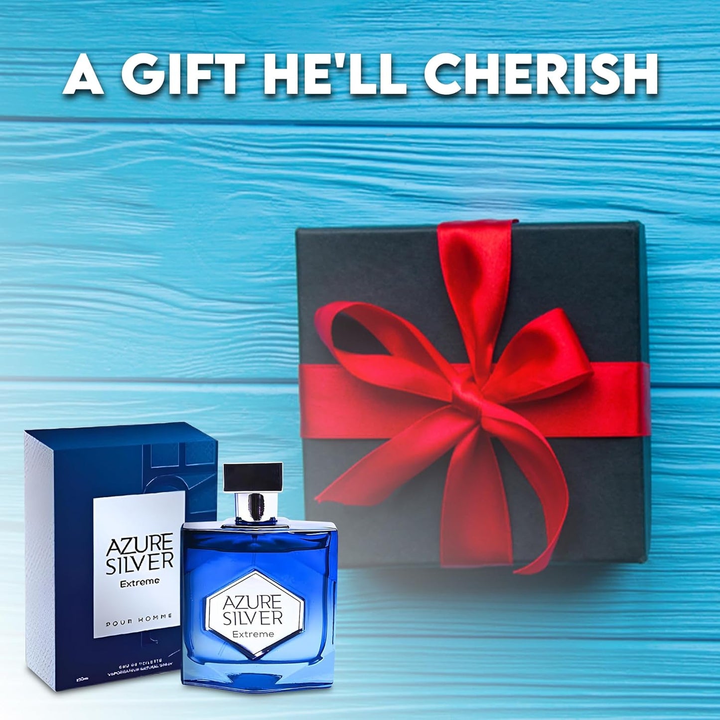 Azure Silver Extreme Sensual Woody Fragrance for Men | Long Lasting Cologne Aromatic Scent, Eau de Parfum Natural Spray - Great Holiday Gift, 3.4 Fl Oz/100 Ml