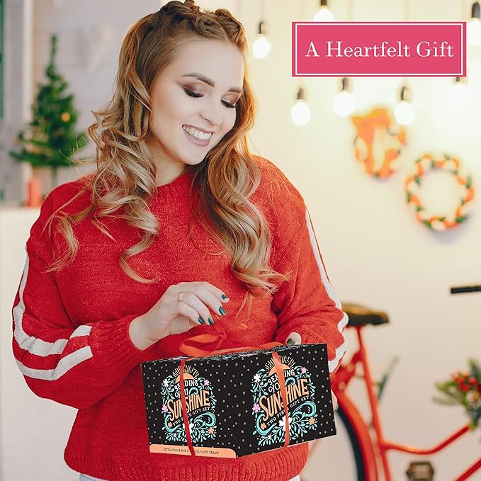 FinchBerry Sending You Sunshine Gift Set - Get Well Soon Gifts for Women - Perfect for Mom, Sister, Wife, Girlfriend, Daughter, Friends & Family - 2-Piece Set with Bar Soap (4.5oz) & Hand Cream (1oz)