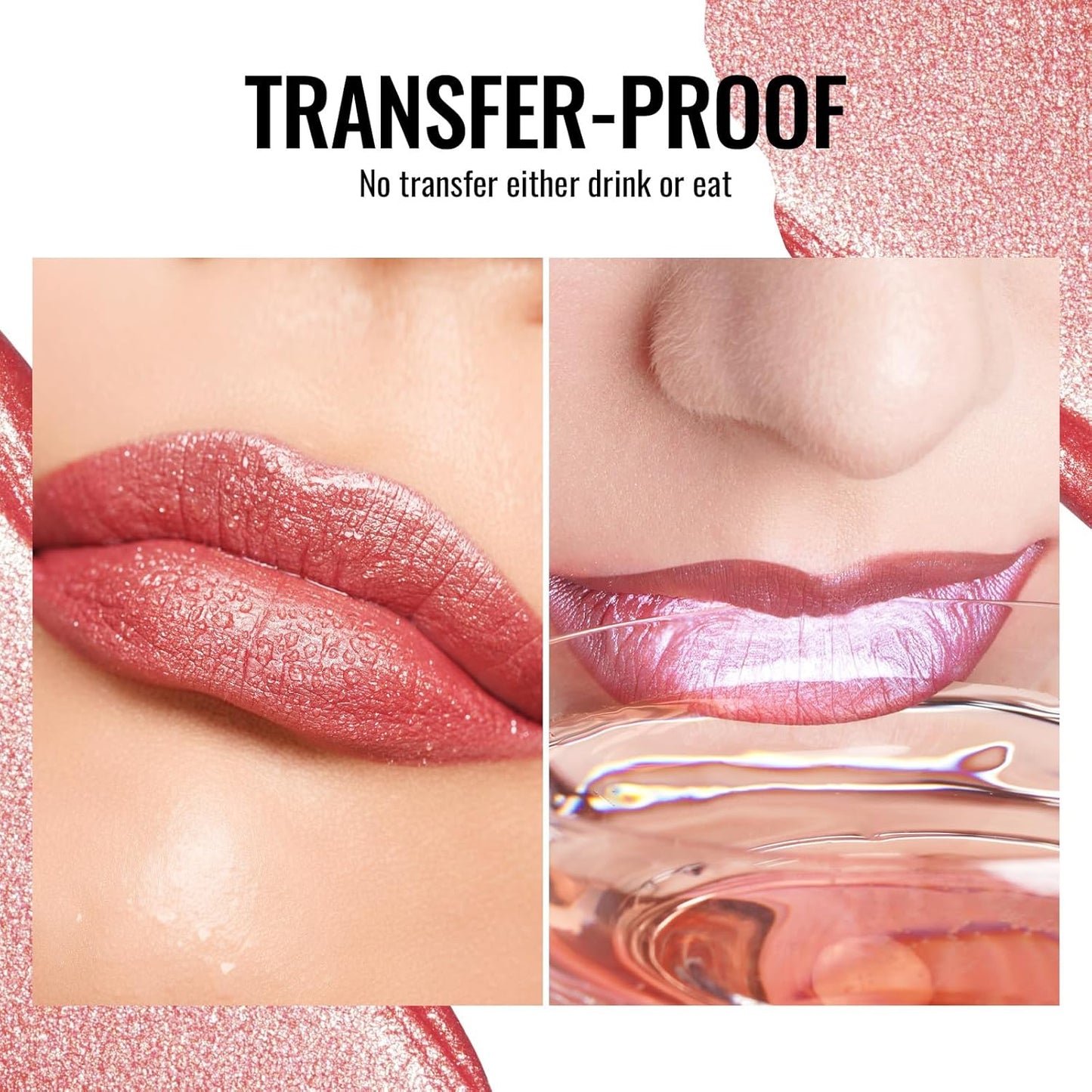 Oulac Pink Nude Metallic Shine Lipstick for Women, Dual Use for Lips & Eyeshadow, Long Lasting Lip Gloss, Metallic Matte High Impact Lip Color No Transfer Vegan Formula, 4.5ml, MD01