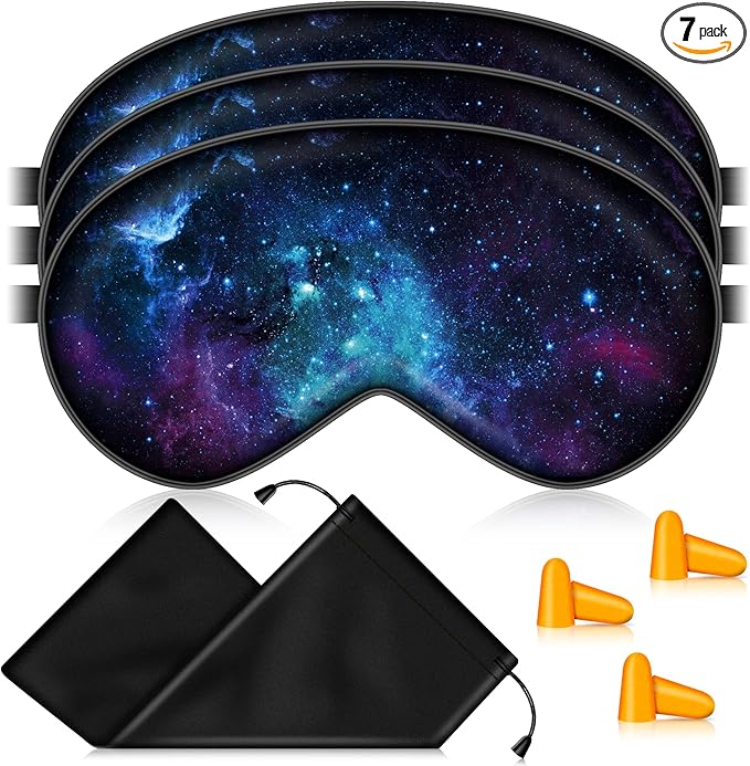 BVYA 3 PCS A Set, Silk Sleep Mask, Eyes Mask, Mulberry Silk Soft Adjustable Strap Eye Cover (I Series)