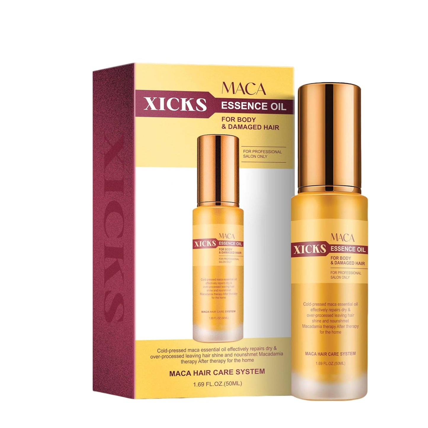 Maca Deep Conditioning Hair Treatment Maca Essence Oil 50ml-Hair Serum Oil of Morocco for Dry Damaged Hair(1.69oz)