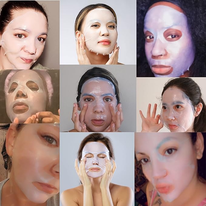 Anti Aging Lifting Hydrating Facial Bio Cellulose Face Mask Sheet For Fine Line Reducing And Skin Radiance. Made in Korea 5 Masks