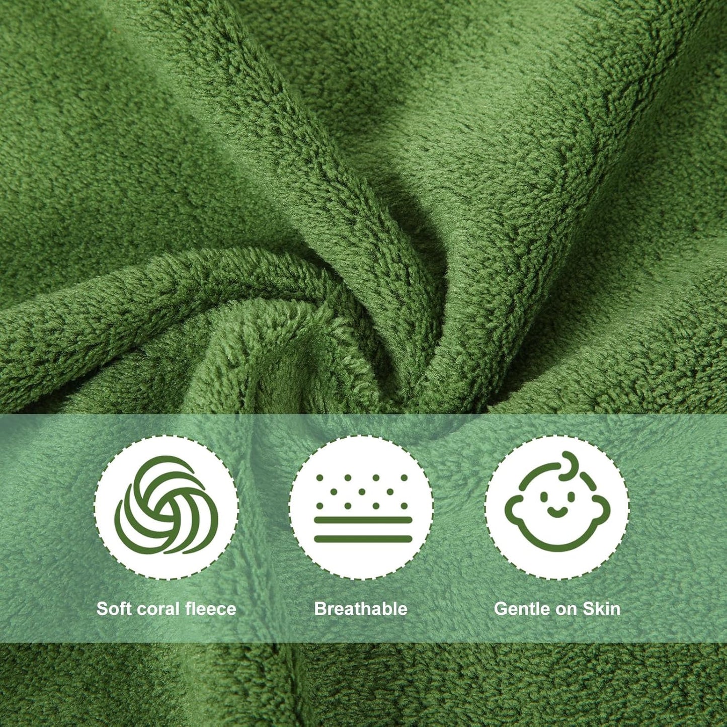 Syhood 12 Pieces Face Wash Cloth 12 x 12 in Makeup Remover Cloths Towel Coral Velvet Facial Microfiber Soft Fast Drying Facial Cleansing Towel for Face (Green Series)