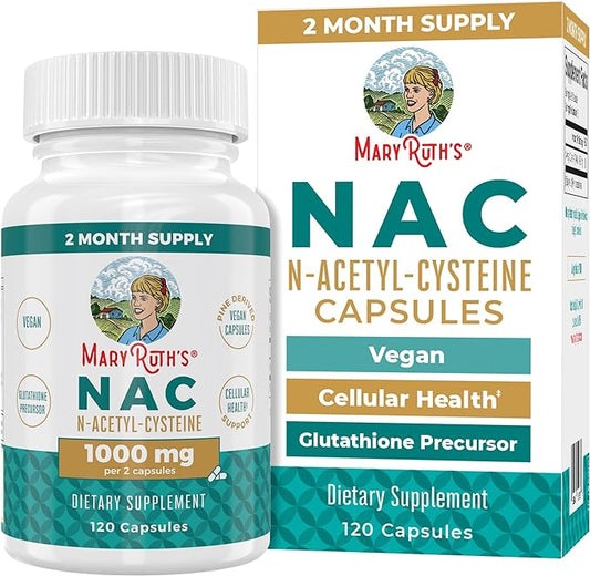 MaryRuth Organics Nutritional Supplement Capsule, N-Acetyl 2 Month 1000mg Per 120 Count