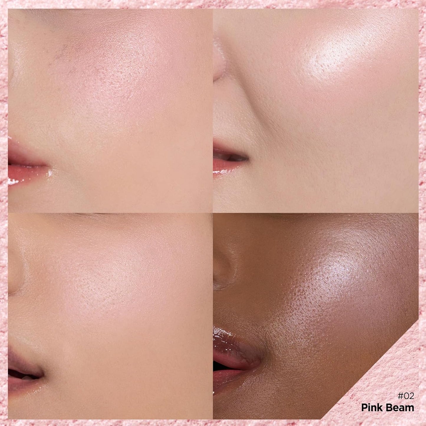 Laka Dream Beam Highlighter, Hydrating Powder Highlighter with Hyaluronic Acid & Chamomile for Radiant, Long-Lasting Glow, Glass Skin, Vegan, K-Beauty (#02 Pink Beam)