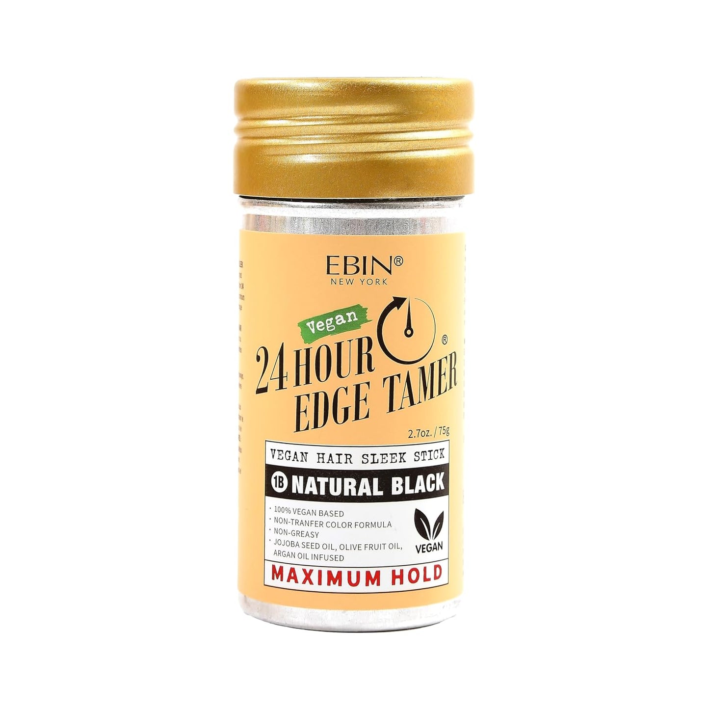 EBIN NEW YORK 24 Hour Edge Tamer Vegan Hair Sleek Stick Natural Black Maximum Hold