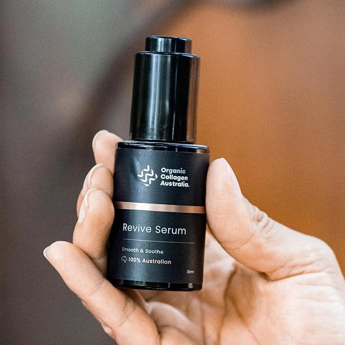 Organic Collagen Australia Revive Serum – Hydrating Face Serum with Hydrolyzed Collagen, Aloe Vera, Pine Bark Extract & Vitamin C – Smooths Fine Lines, Nourishes, & Softens Skin (1 oz)