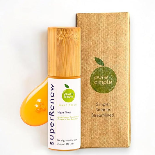 SuperRenew Organic Face Oil | Hydrating Facial Skin Care Products with Bakuchiol, Sea Buckthorn, CoQ10, Squalane | Face Care Moisturizer for Dry Skin, Anti-Aging Oil for Women’s Night Routine (35ml)