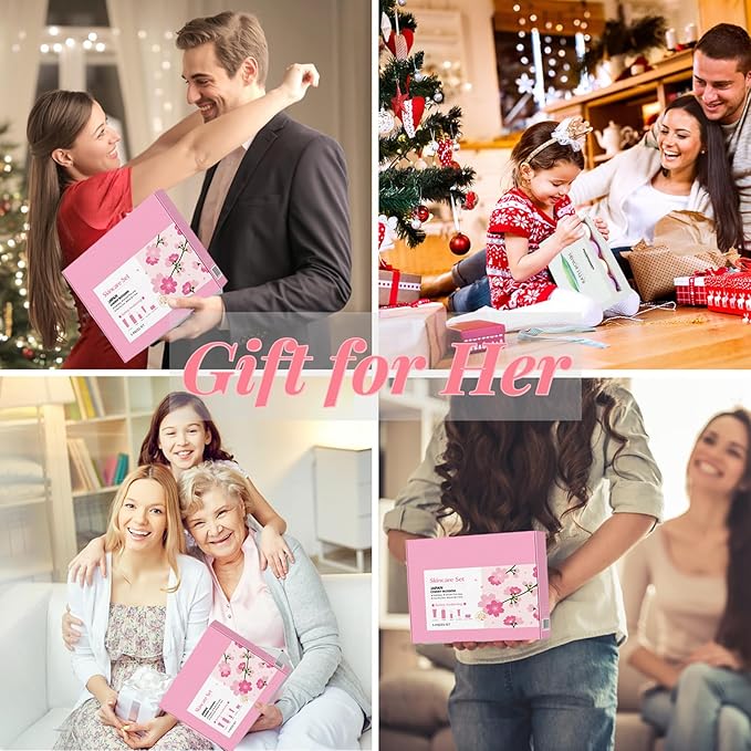 Korean Skin Care Set - Sakura Skin Care Sets & Kits - Women Gift Sets with Cleanser-Toner-Serum-Face Cream-Eye Cream-Skin Care Routine Kit for Women (One Size, Cherry Blossom-Start Kit)