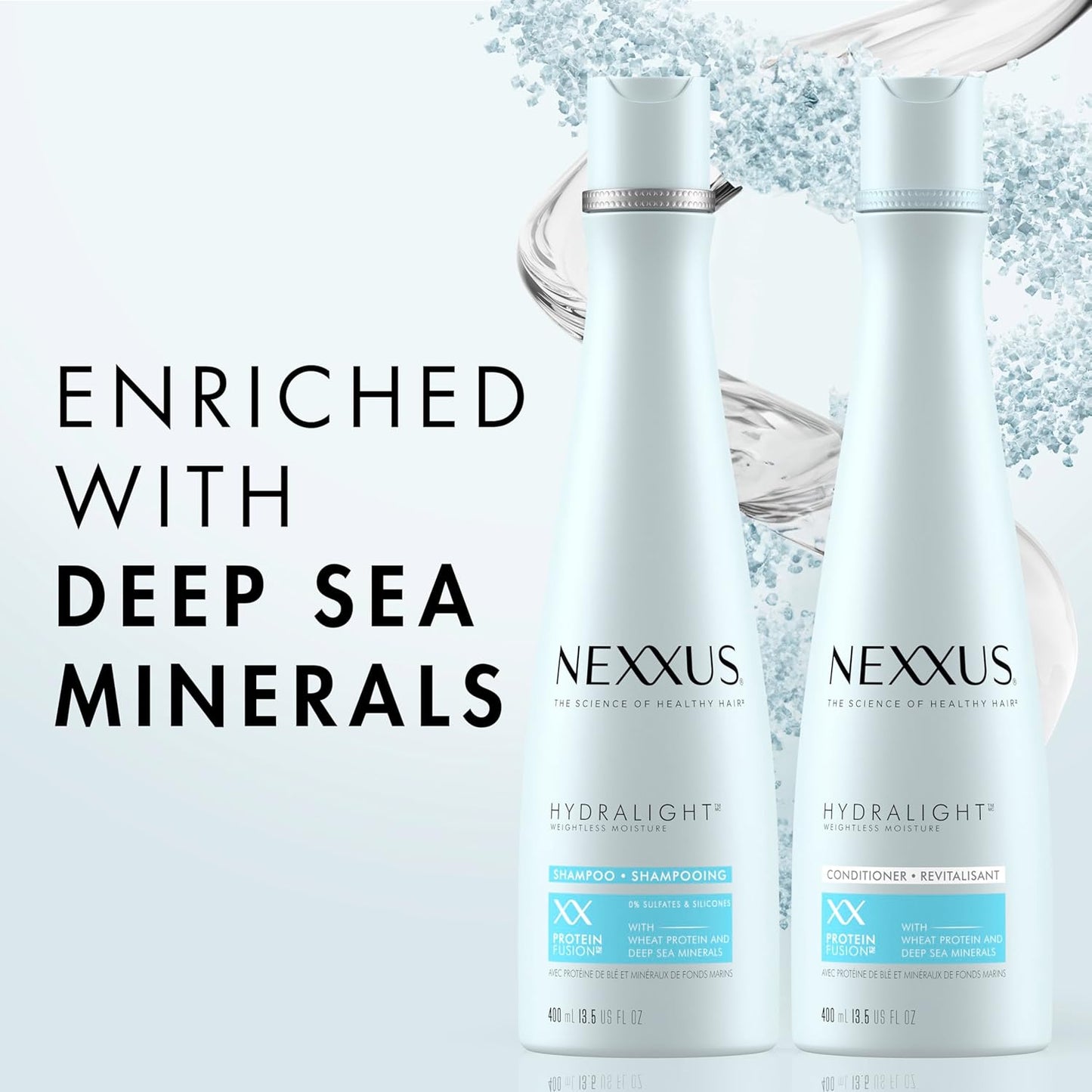 Nexxus Shampoo and Conditioner Hydra-Light 2 Count for Oily Hair Hair Care System Formulated With Proteinfusion Blend 13.5 oz