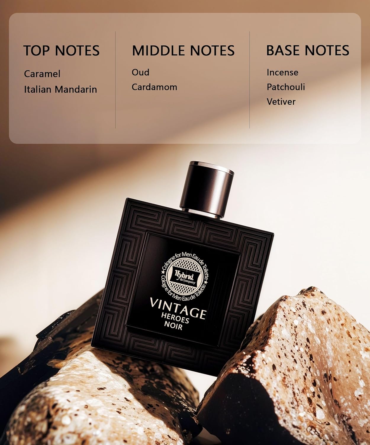 Hybrid & Company Vintage Heroes Noir For Men Eau De Parfum Vaporisateur Natural Spray 3.4 Fl Oz