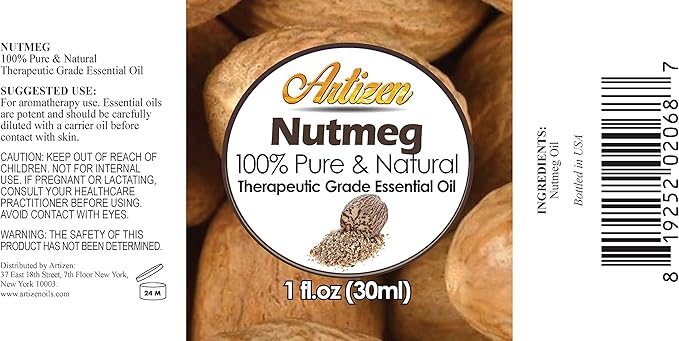 Artizen 30ml Oils - Nutmeg Essential Oil - 1 Fluid Ounce