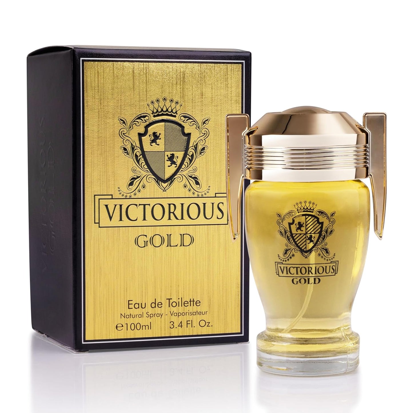 URBAN COLLECTION Victorious Gold for Men and Women - Sweet & Feminine Scent - Base of Creamy Vanilla, Musk & Earthy Sandalwood - Made with Natural Ingredients - Free of Paraben - Elegant 100ml Bottle