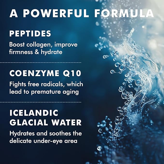 skyn ICELAND Hydro Cool Firming Under Eye Patches with Peptides and Coenzyme Q10 Instant Cooling Relief for Tired Puffy Eyes, 8 Pairs