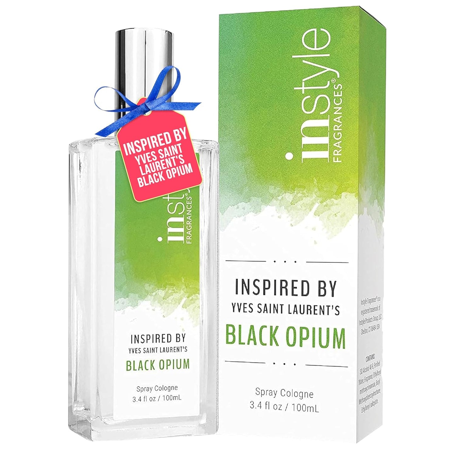 Instyle Fragrances, Inspired by Yves Saint Laurent's Black Opium, Women’s Eau de Toilette, CLEAN, Vegan, Paraben-Free, Never Tested on Animals, 3.4 Fluid Ounces